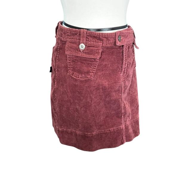 Patagonia Skirt 8 Stretchy Red Corduroy A Line Short Pockets Zip Organic Cotton - Picture 4 of 9